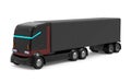 Self-driving truck futuristic black Royalty Free Stock Photo