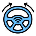 Self driving vehicle icon, outline style