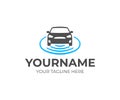 Self-driving vehicle logo design. Autonomous car vector design