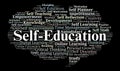 Self-Education Word Cloud. Exploring Key Concepts In Lifelong And Independent Learning Royalty Free Stock Photo