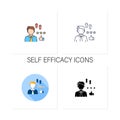 Self efficacy icons set