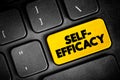 Self-efficacy is an individual\'s belief in their capacity to act in the ways necessary to reach specific goals Royalty Free Stock Photo