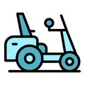 Self electric wheelchair icon vector flat