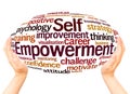 Self Empowerment word cloud hand sphere concept Royalty Free Stock Photo