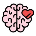 Self-esteem brain icon color outline vector Royalty Free Stock Photo