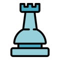 Self-esteem piece chess icon color outline vector