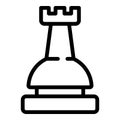 Self-esteem piece chess icon, outline style