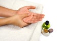 Self hand massage Royalty Free Stock Photo