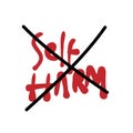 Self harm prevention. World Suicide Prevention Day September 10 design concept