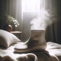 A self-heating foot mask, Ai generated image Royalty Free Stock Photo