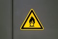 Self ignition sign on a metal door Royalty Free Stock Photo
