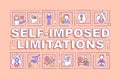 Self imposed limitations word concepts pink banner