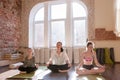 Self-improvement together. Women meditation class Royalty Free Stock Photo