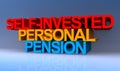Self invested personal pension on blue