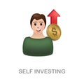 Self Investing icon. 3d illustration from economic collection. Creative Self Investing 3d icon for web design, templates