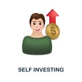 Self Investing icon. 3d illustration from economic collection. Creative Self Investing 3d icon for web design, templates