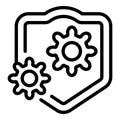 Self isolation protection icon outline vector. Remote distance