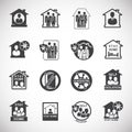 Self isolation related icons set on background for graphic and web design. Creative illustration concept symbol for web Royalty Free Stock Photo