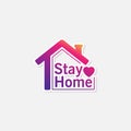 Stay home sign. Self-isolation symbol for social media to prevent virus spread. Vector