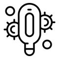 Self isolation thermometer icon outline vector. Virus house Royalty Free Stock Photo