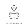 self-learning linear icon. Modern outline self-learning logo con