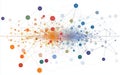 A self-learning neural network in action, showing the flow of data and complex algorithms that simulate the learning process. Royalty Free Stock Photo