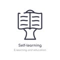 self-learning outline icon. isolated line vector illustration from e-learning and education collection. editable thin stroke self- Royalty Free Stock Photo
