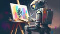 Robot painting a picture