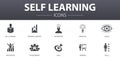 Self learning simple concept icons set