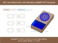 Self Lock, mandala Laser Cut Template in match box Royalty Free Stock Photo