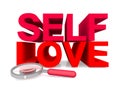 Self love on white