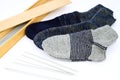 Self-made cotton socks.