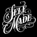 Self made - elegant calligraphic lettering in tattoo style.