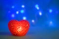 Self-made illustration of the heart made of red and blue fire Royalty Free Stock Photo