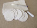 Self-made, self sewn, reusable, washable cotton pads