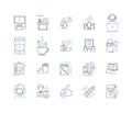 Self-managed business line icons collection. Autonomy, Independence, Responsibility, Accountability, Empowerment