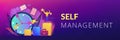 Self management concept banner header.