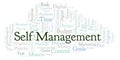 Self Management word cloud, made with text only. Royalty Free Stock Photo