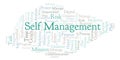 Self Management word cloud, made with text only. Royalty Free Stock Photo