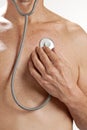 Man Checkup Stethoscope Heart Medical Check Royalty Free Stock Photo