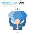Self motivation idea icon vector with flat color style isolated on white background. Vector illustration goals sign symbol icon
