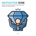 Self motivation idea icon vector with outline color style isolated on white background. Vector illustration goals sign symbol icon