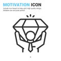 Self motivation idea icon vector with outline style isolated on white background. Vector illustration goals sign symbol icon