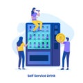 Self ordering drink service illustration concept