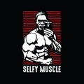 Self Picture. Take picture gym man illustration