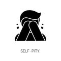 Self pity black glyph icon