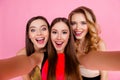 Self portrait of charming, funky, nice, attractive, pretty girls Royalty Free Stock Photo