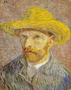 Self-Portrait with Straw Hat by Vincent van Gogh