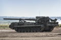 Self-propelled artillery installation 2S7M `Malka` at demonstration public performances at the Alabino training ground. Internat