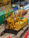 Self-propelled crane on construction site